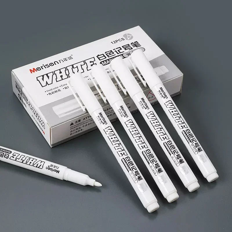 White Marker Pen Alcohol Paint Oily Waterproof Tire Painting Graffiti Pens Permanent Gel Pen for Fabric Wood Leather Marker