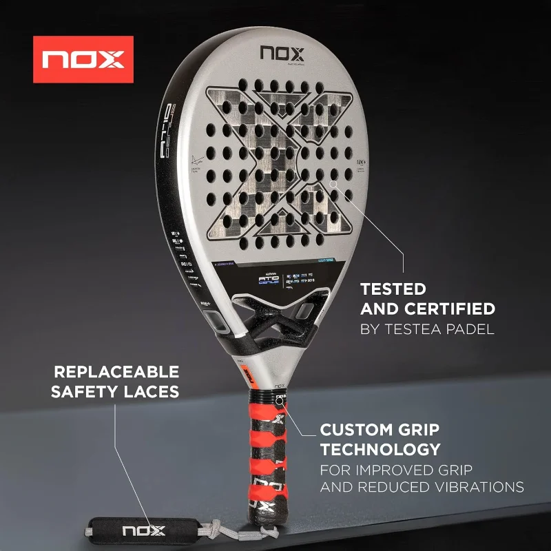 Padel Racket AT10 by Agustin TapiaEOS Flap Aerodynamics & Custom Grip Technology | 18K Aluminized Carbon with MLD Black Eva Core