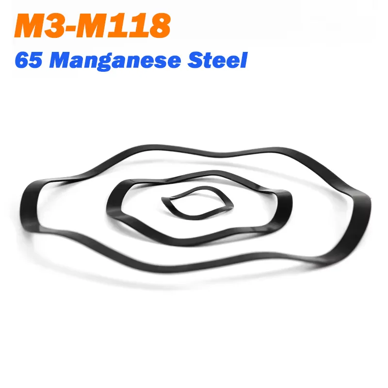 Wave Washer M3 M4 M5 M6 M8 M10 M12 M14 M16 M19 M21 M22 M24 M27 M34 M38-M118 65 Manganese Steel Three Wave Crest Spring Gasket