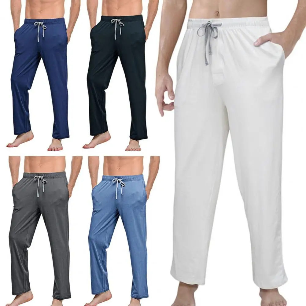 Drawstring Waist Athletic Pants Men's Loose Sweatpants Straight Leg Joggers Drawstring Waist Athletic Trousers for Gym for Daily