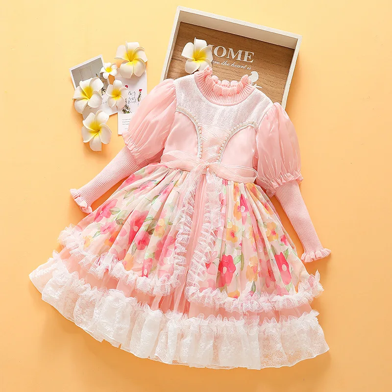 Dress Girls Baby Lolita Style Birthday Party Dress Bridesmaid Wedding Dresses Princess Vestidos Spring Autumn Costume for Girl