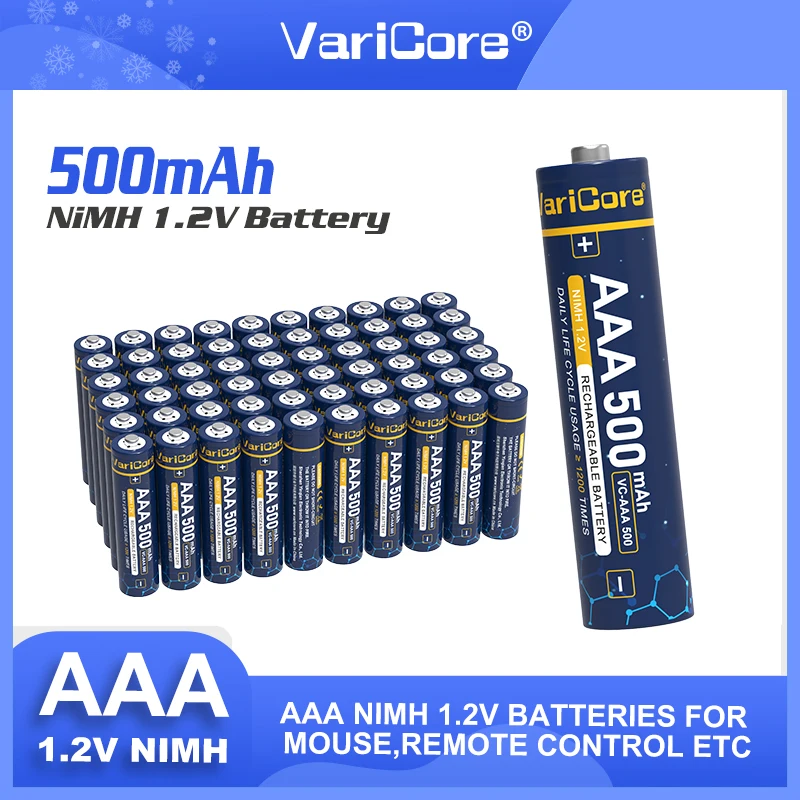 

2-40PCS Varicore AAA NiMH battery 1.2V 500mAh Rechargeable Battery Suitable For Toys, Mice, Electronic Scales, Etc.