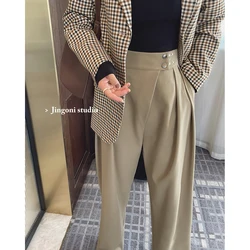 2023 Button Up Woman Clothes Straight Wide Leg Pants New Oem Trousers Casual Cargo Sweatpants Korean Fashion Vintage Streetwear