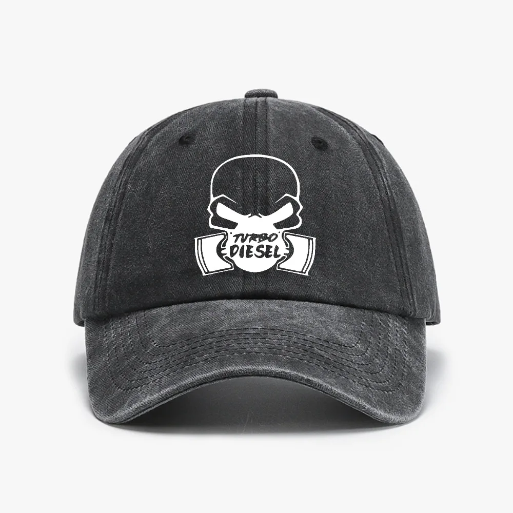 

Turbo Diesel Power Truck print baseball cap fashion casual Washed soft top Distressed Denim caps summer ventilation Snapback hat