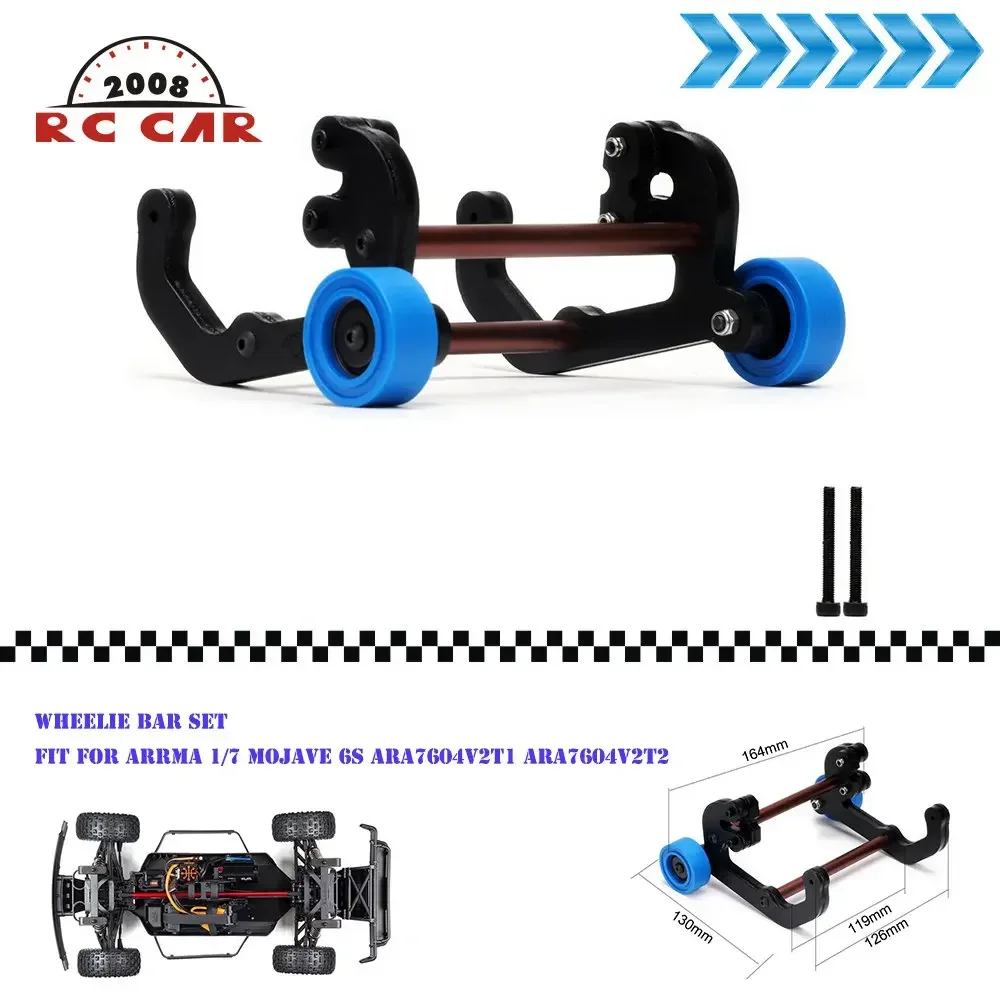 Nylon Rear Head-Up Double Wheel Tumbling WHEELIE BAR SET for RC ARRMA 1/7 Mojave 6S ARA7604V2T1 ARA7604V2T2 Modifications