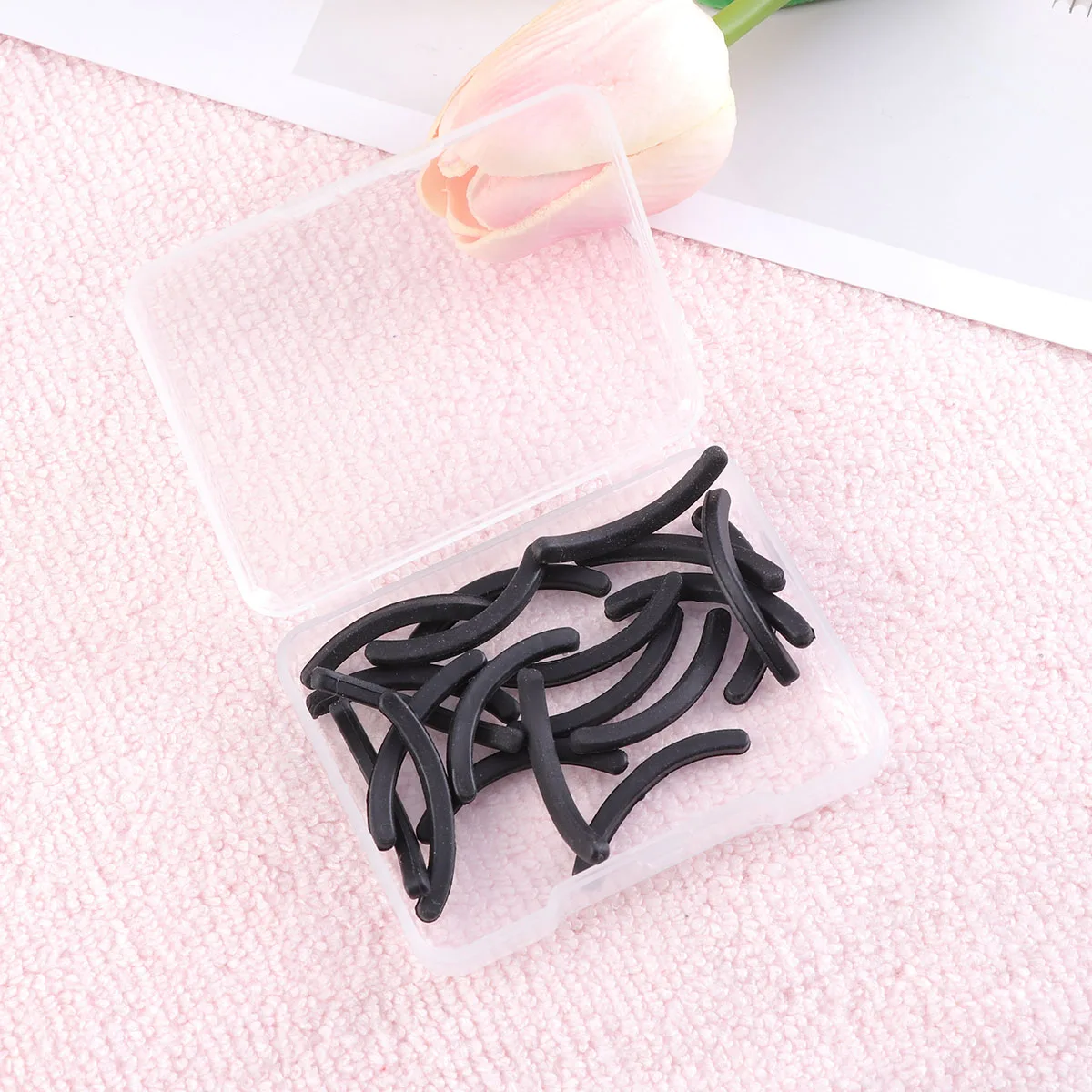 

20pcs Replacement Premium Silicone Reusable Lash Curler Accessories For Women Lightweight Portable Clear Storage Box Eyelash