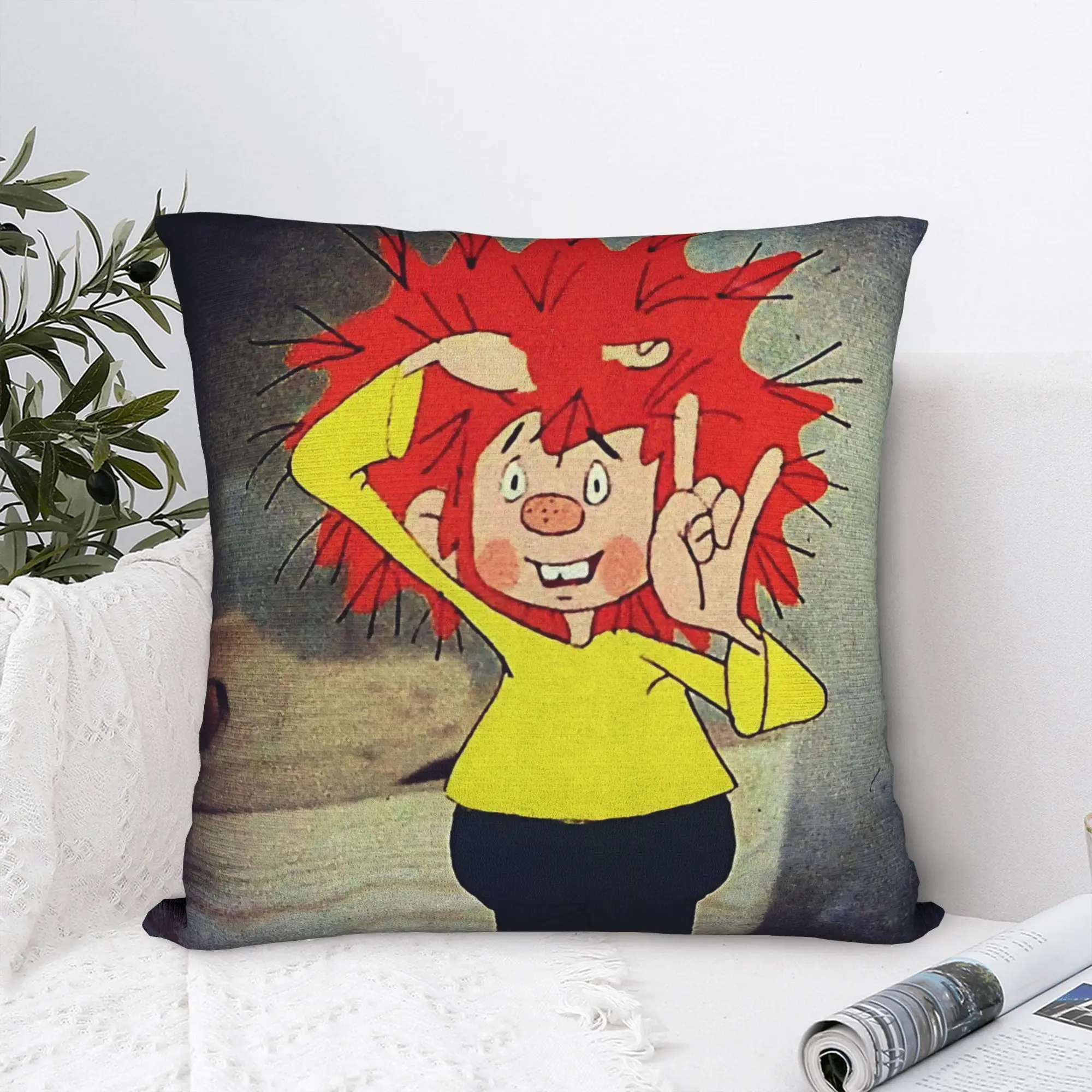 Stylish Living Room Pumuckls drinks beer  Decoration Pillowcase Stuff  Pillow Cover Zipper Multi Size
