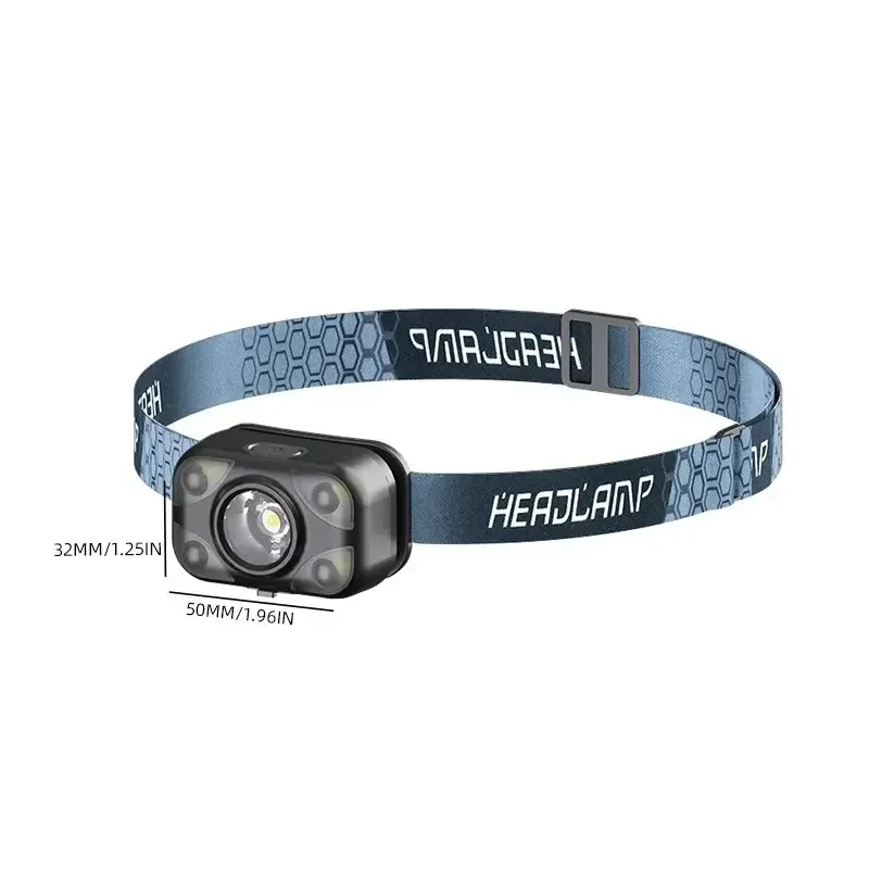 LED Headlamp Induction Flashlight Rechargeable Fishing Lamp Support White Light Ultra-Light Emergency Climping Light