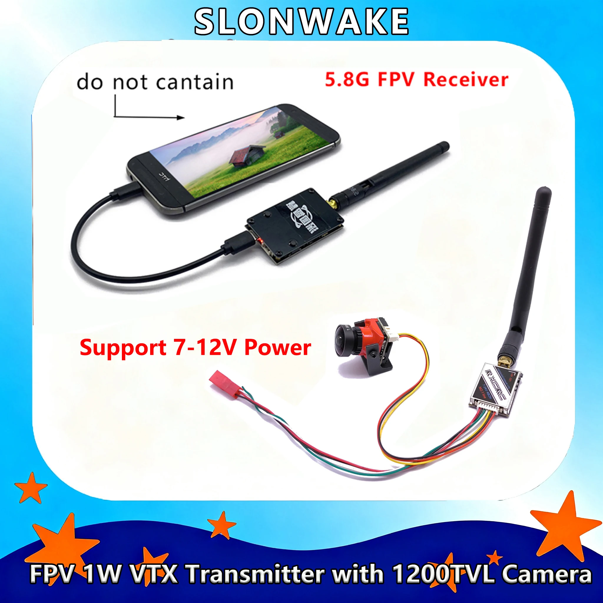 Tuta FPV 5.8G con ricevitore OTG UVC 48CH con trasmettitore 5.8G 48CH 600mW Starlight HDR OSD 1200TVL fotocamera fpv per RC