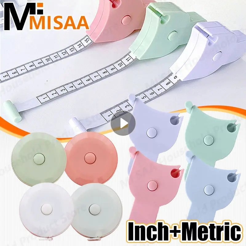 Self-tightening Body Measuring Tape Telescopic Tape Measuring Ruler Dressmaking Sewing Tools Metric Centimeter 150cm/60Inch