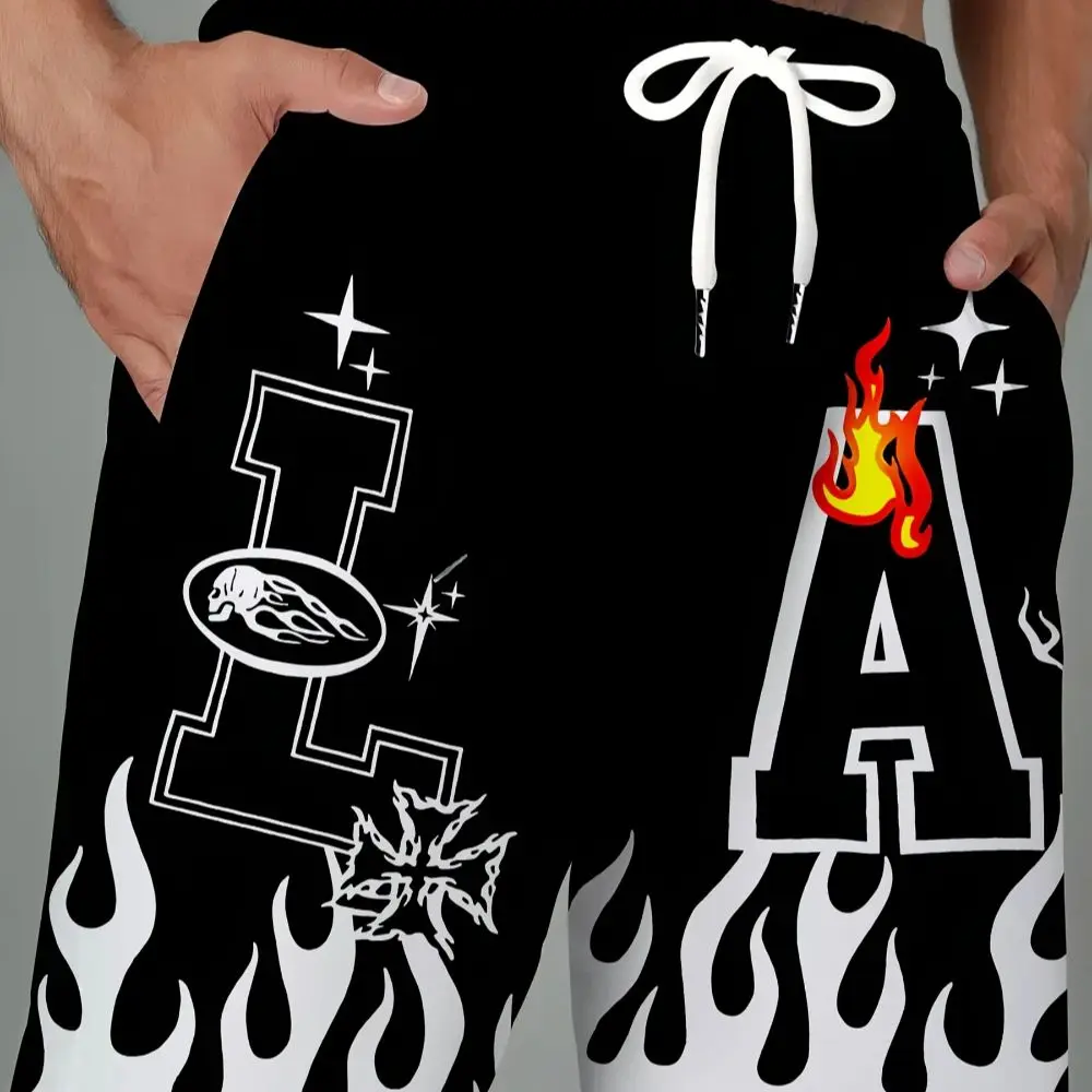 

Мужские модные спортивные шорты с геометрическим узором белого пламени, быстросохнущие, с карманами для работы, повседневной одежды и пляжного активного отдыха