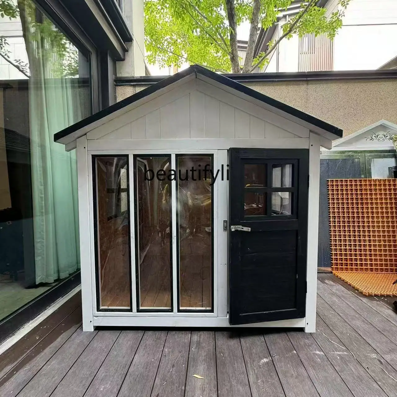 

Outdoor, outdoor rain and sun protection Solid wood pets, kennel pet supplies Dog house