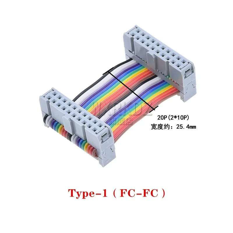 FC to DC3 2.54MM Pitch IDC Color Flat LED Screen Connection JTAG Download Line 10P/14P/16P/20/26/30/40/64 Pin GPIO Ribbon Cable