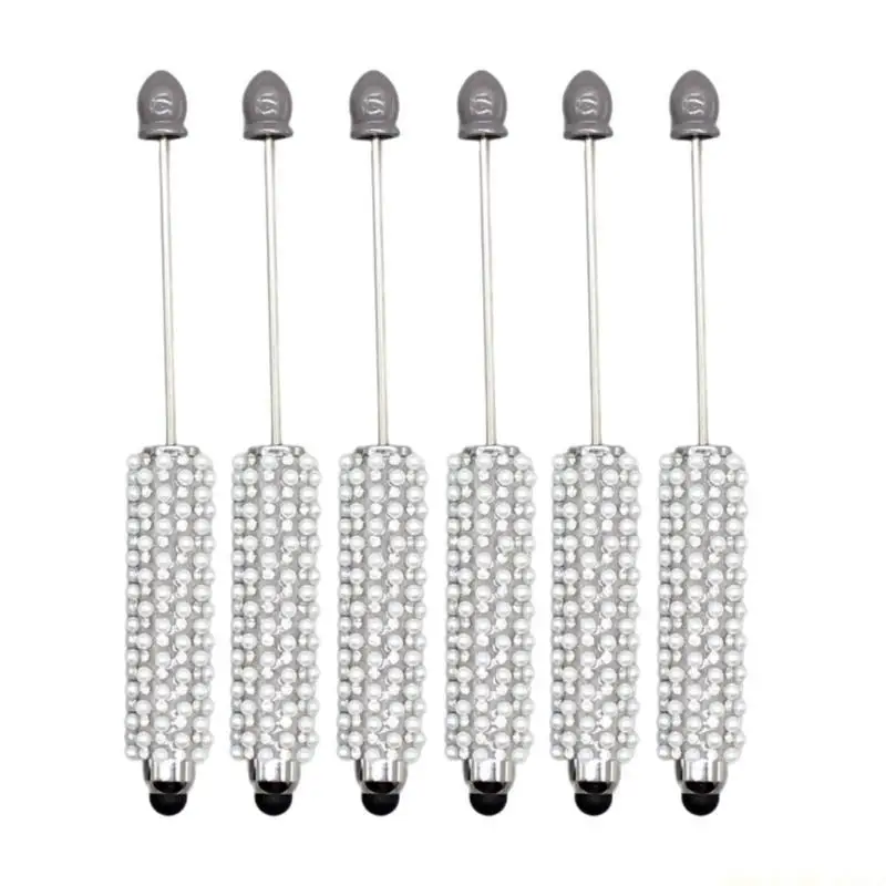 6Pcs Beadable Ballpoint Pen Touching Screen Pen with Ballpoint Pen Beadable Ballpoint Pen for Business Meeting