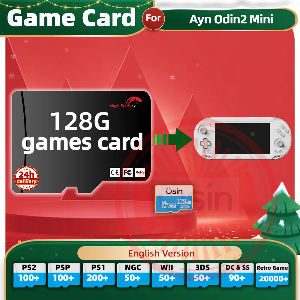 Memory Game Card For Ayn ODIN2 Mini Odin 2 English version Retro PS2 PSP Games Android Gaming portable Console SD H-SPEED 128G