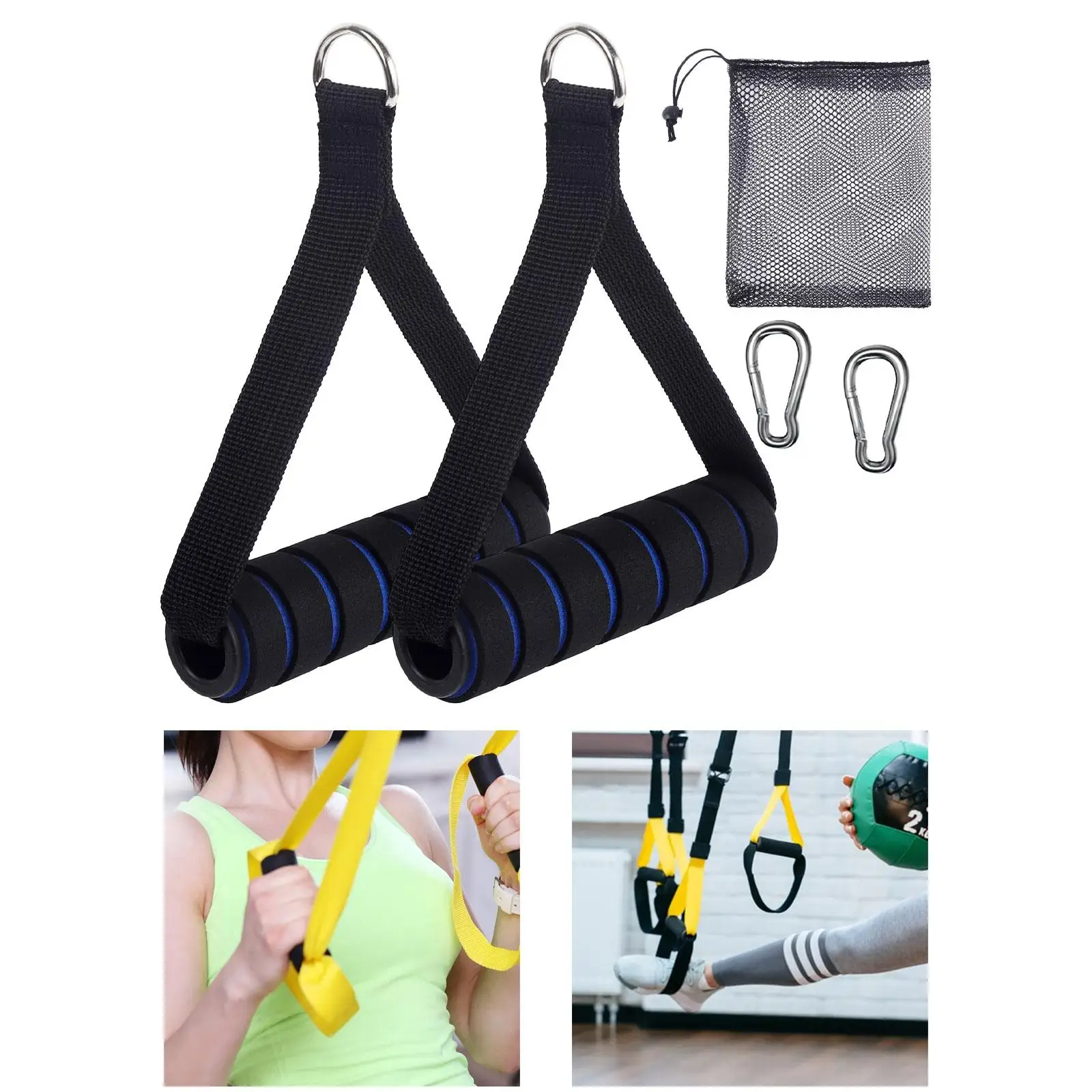 2Pcs Exercise Handles Resistance Band Handle Only for Cable Machine Pulleys