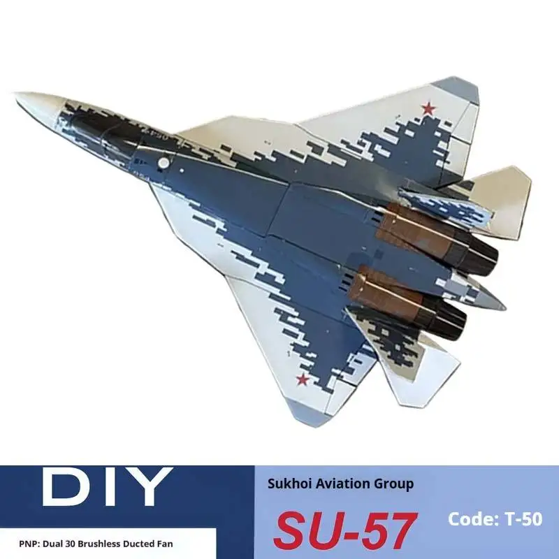Sukhoi Su-57 Desktop Decoration Assembled Fixed-Wing Rc Airplane Dual 30-Inlet Model Realistic Aircraft Tabletop Ornament