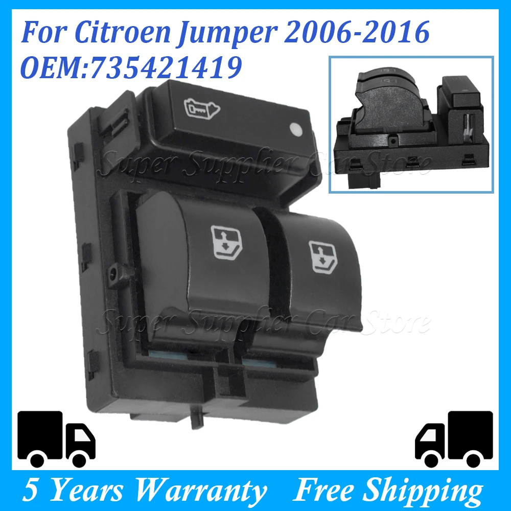 FOR Citroen Jumper II For FIAT Ducato FOR Peugeot Boxer II New Car Window Triple Switch Door Lock Switch 735421419 735487419