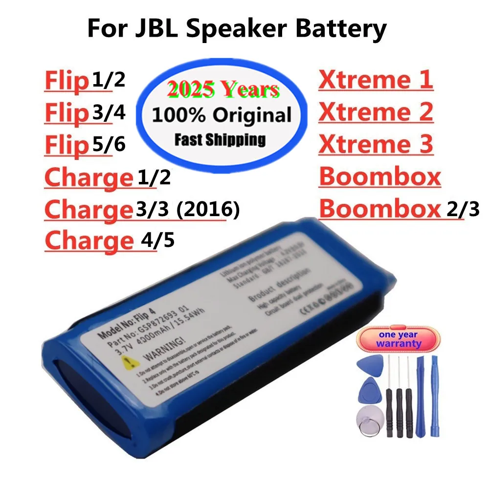 2025 Year Original Player Speaker Battery For JBL Xtreme 2 3 / Boombox 2 3 / Flip 6 5 4 3 2 1 / Charge 5 4 3 2 1 Battery Bateria