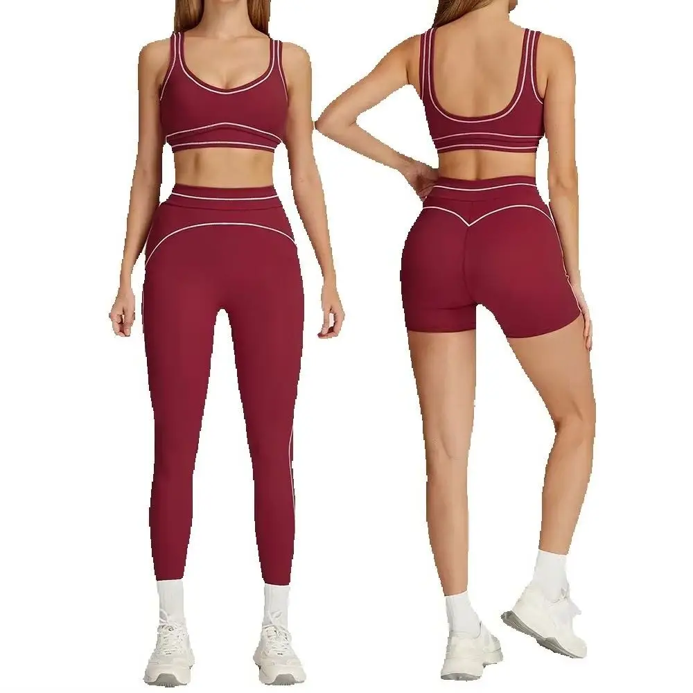 

2 Pieces Yoga Suit Women Tracksuit Sports Bra High Waist Legging Shorts Outfit Gym Set Fitness Running Workout Clothes Sportswea