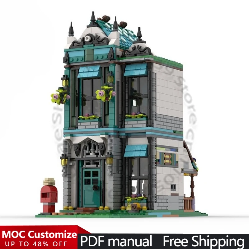 

1530 деталей, классический городской дом, модульный конструктор MOC, популярная модель из кирпичиков, DIY, игрушка для мальчиков, подарок на праздник