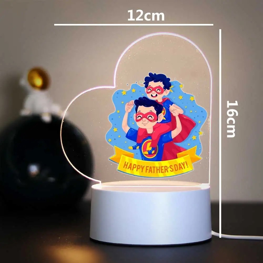 Happy Father's Day 3D Led Night Lamp For Bedroom Decor Dad Gift