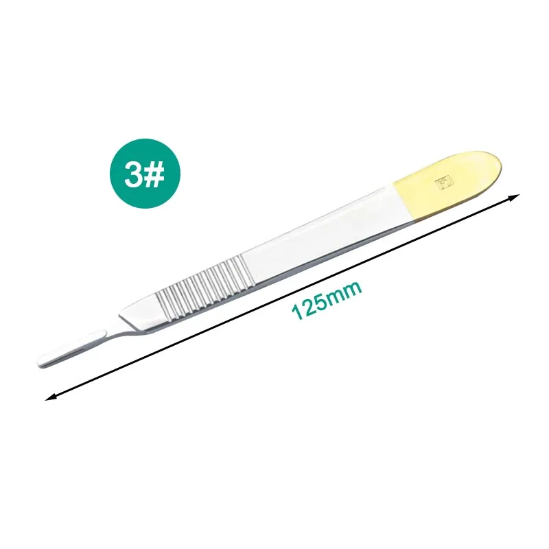 Surgical Knife Handle No.3 No.4 Handle Stainless Steel Scalpel Handle Surgical Instrument 1pcs 12.5cm 13.5cm