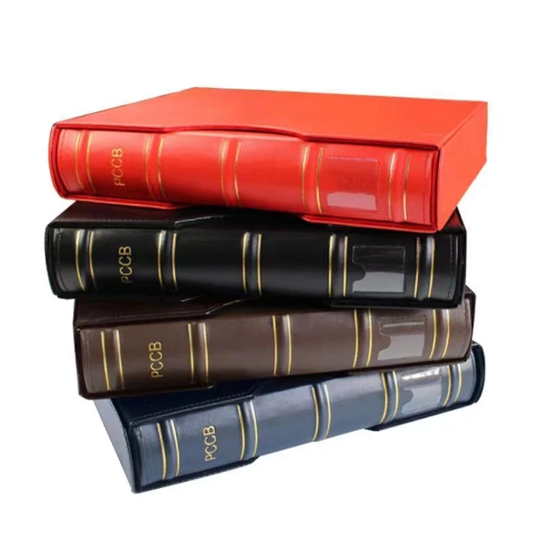Large Professional Leather Binder Wide Collection Album with Slipcase for Coins Currency Banknotes Paper Money Stamps Documents