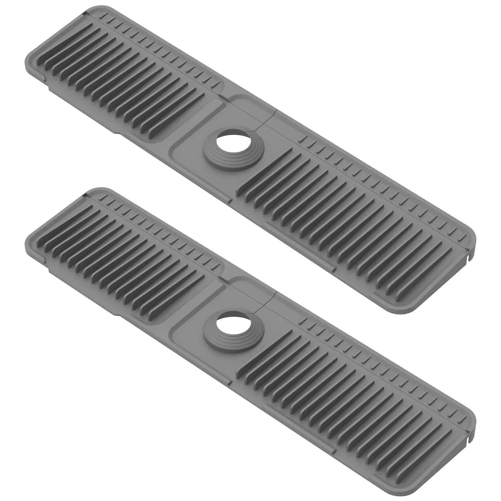 

2PCS Silicone Faucet Mat Anti Slip Dish Soap Sponge Holder Faucet Draining Mat Versatile Handle Drip Catcher Tray for Bathroom