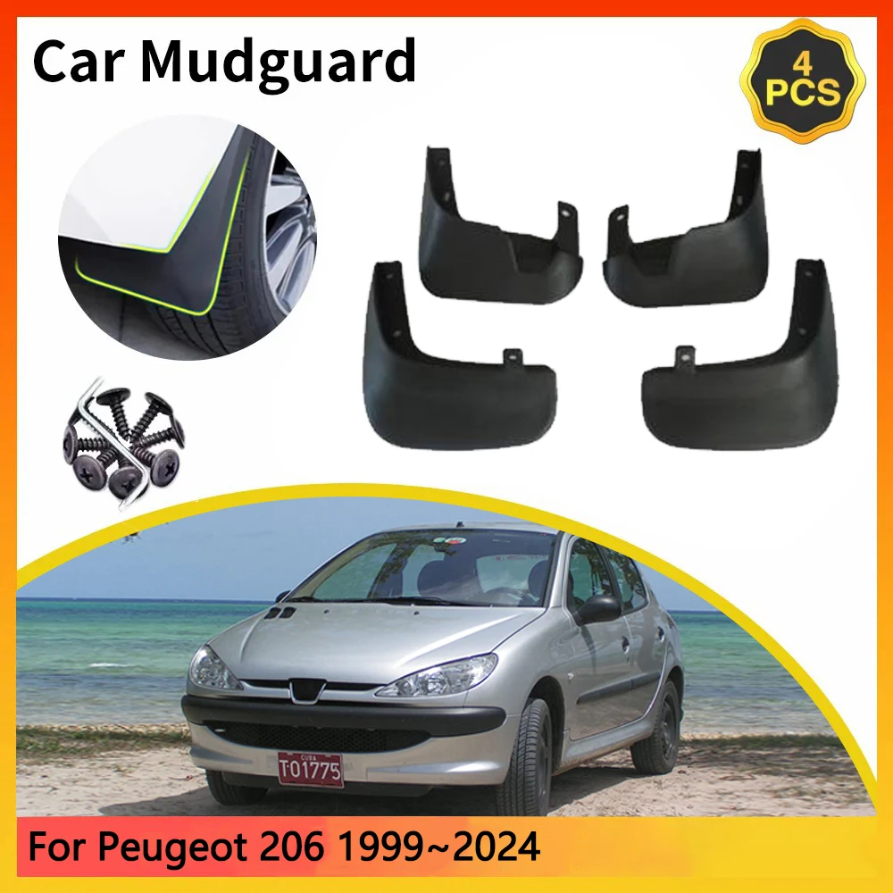 

For Peugeot 206 207 Compact Naza Bestari 1999~2024 2000 2001 2002 Car Mudguards Mudflap Mudguard Splash Guards Mud Flaps Fender