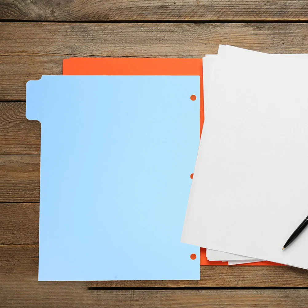 

10pcs Colored Index Dividers 3 Hole Punch Plastic Dividers 5 Pages Notebook Tabs Binder Organizers Plastic File Folder