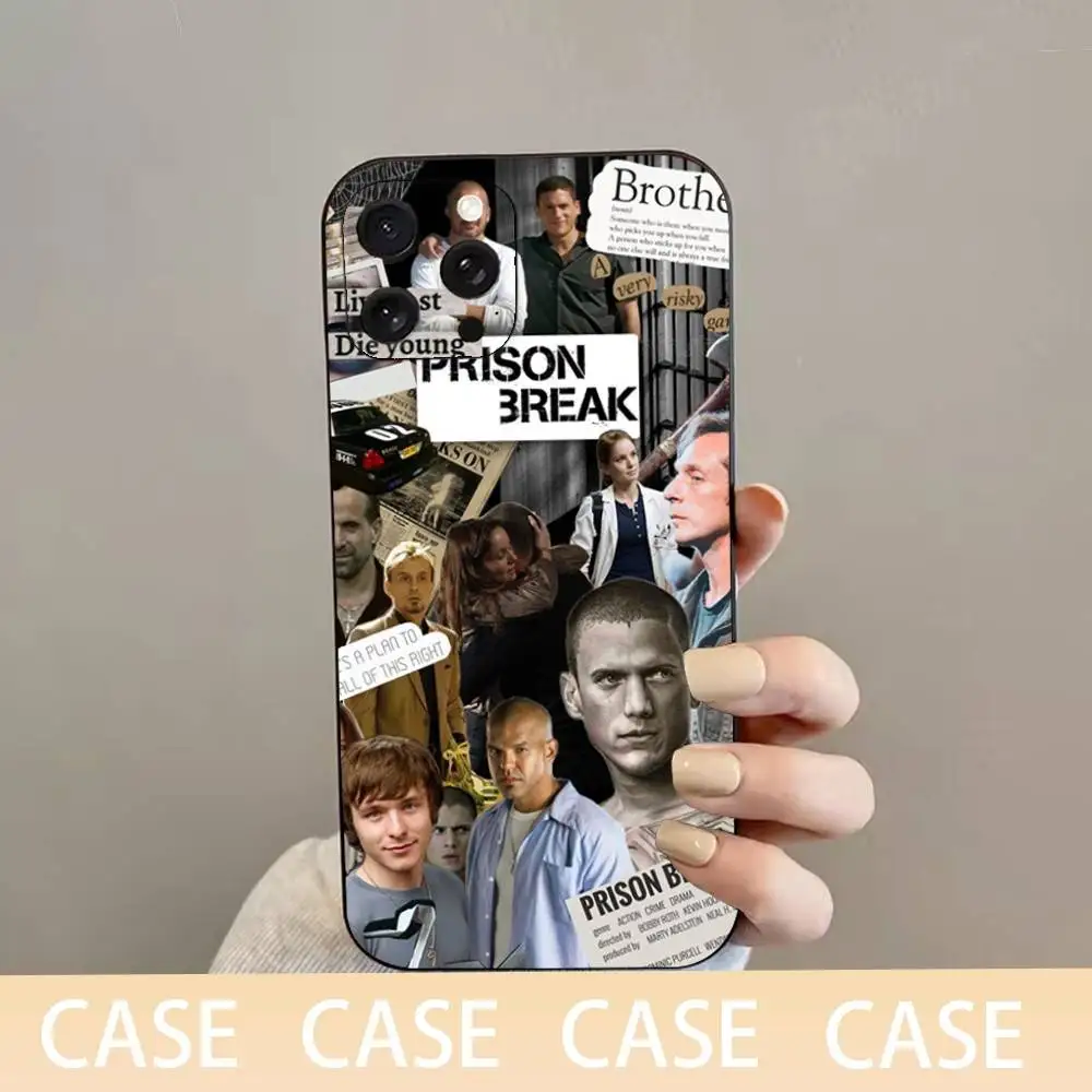 حافظة هاتف فيلم P-Prison B-Brea لهاتف iPhone 16,15,14,13,12,11 Plus,Pro Max,XS,X,XR,SE,Mini,8,7,غطاء أسود من السيليكون الناعم