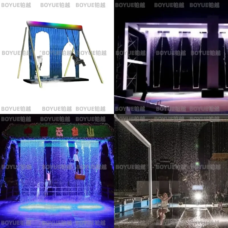 Outdoor Interactive Water Curtain Swing Set Induction Sensor Play Equipment for Square Park Garden Fun Amusement Game