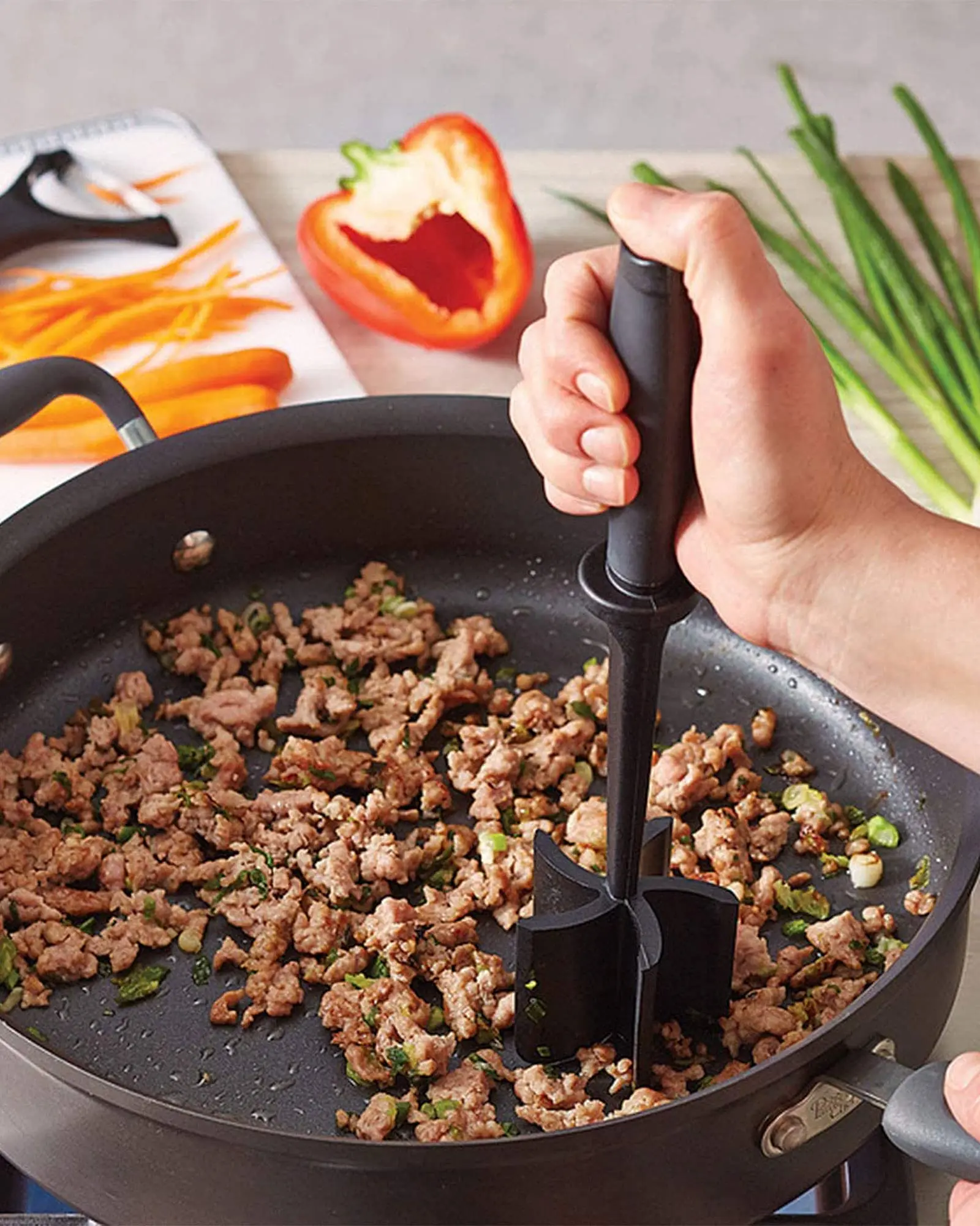 5 Curve Meat Chopper Non Stick Heat Resistant Meat Masher for Ground Beef Hamburger Meat and Meat Browning Utensil