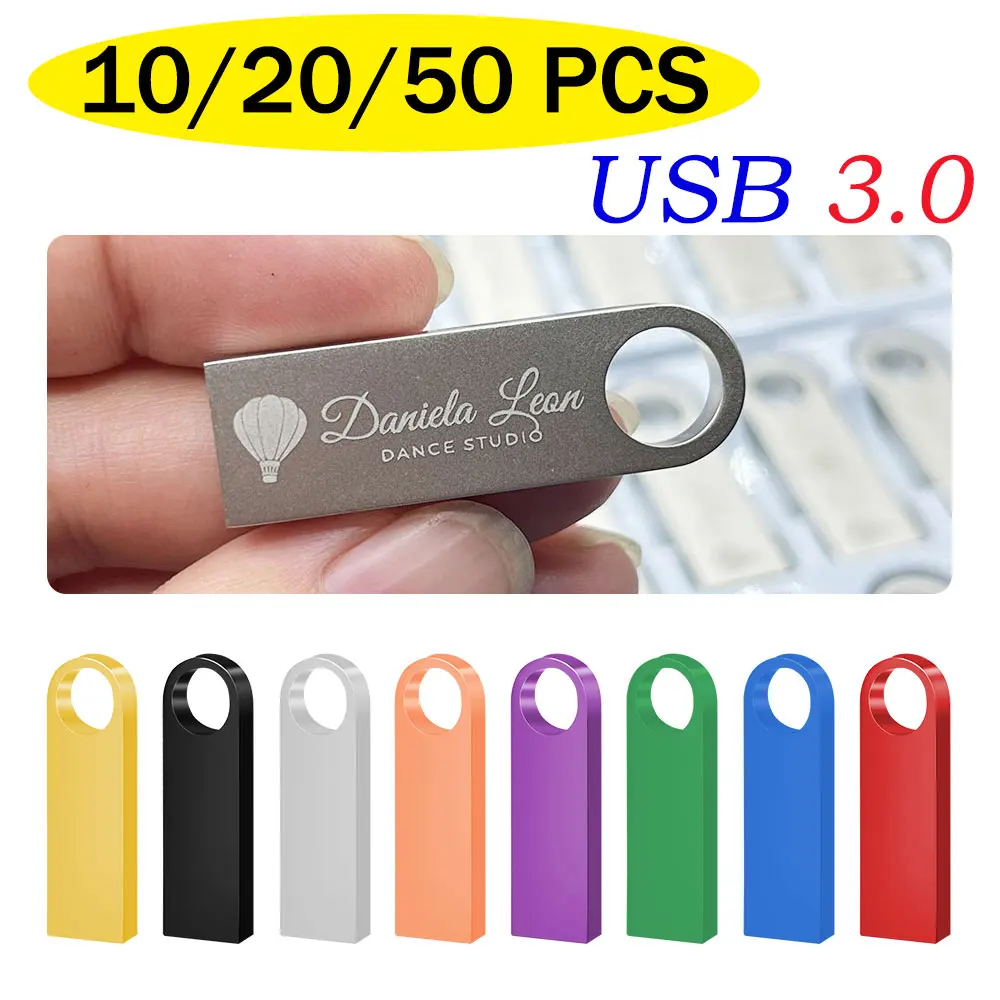 

10/20/50pc sCustom Logo High Speed USB Flash Drive with Free Shipping USB 3.0Interface 128GB/64GB Metal Flash Drive USB Stor