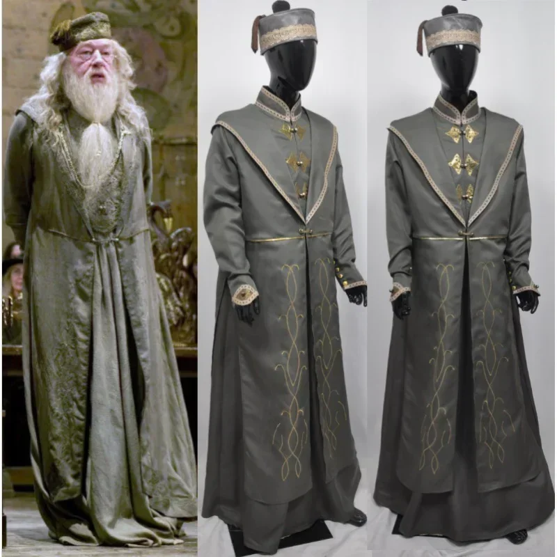 Nuevo disfraz de Halloween de alta calidad, disfraz de Potter Dumbledore Cos Albus, disfraz de magia principal de Anime i1k5u, 2025