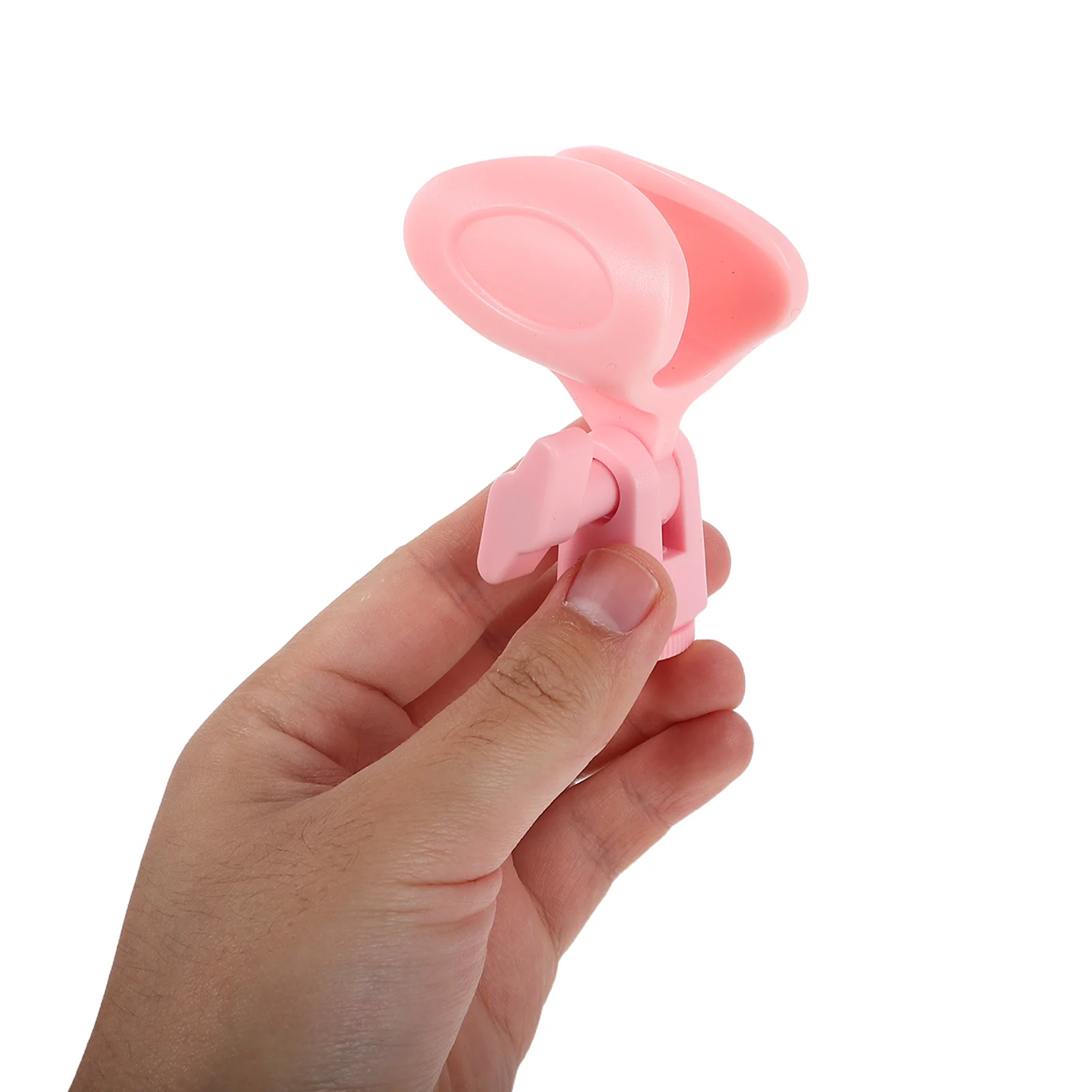 

5Pcs Universal Microphone Spring Clip Adjustable Plastic Clamp Knob Pink Mic Holder Broadcasting Recording Streaming