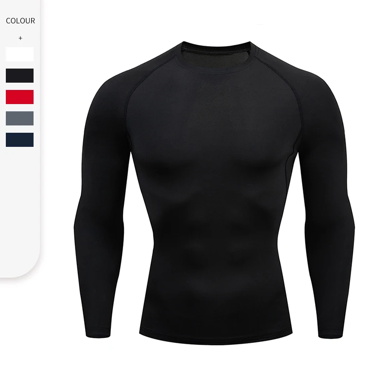 

Мужская футболка для бега, компрессионная футболка для тренажерного зала, бодибилдинга, облегающая дышащая мужская компрессионная футболка для фитнеса