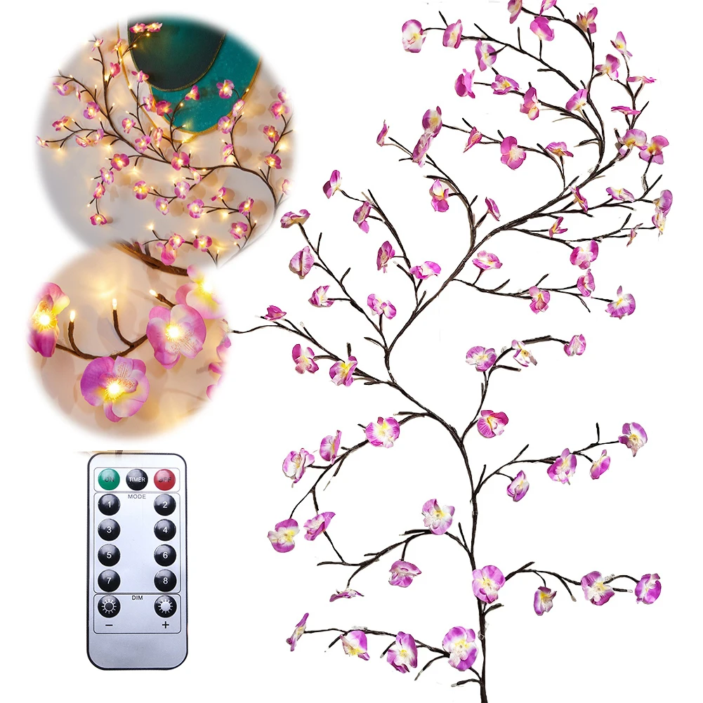 

48/72/96/144LED Tree Branch Lamp USB Charging Bendable Branch Light Phalaenopsis Night Light for Christmas Party Wall Decoration