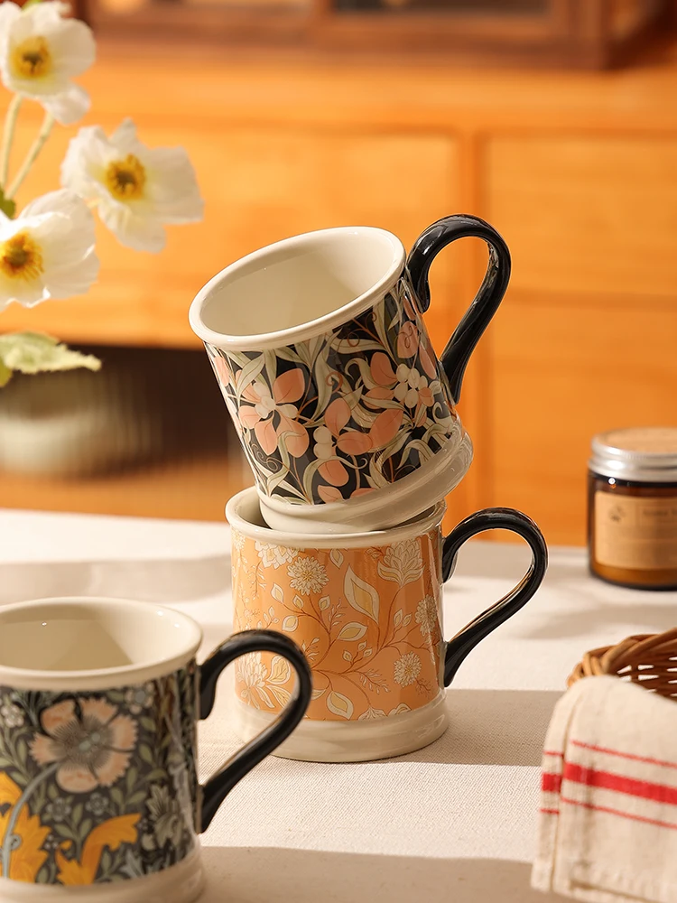 

Vintage Painted Mug Ceramic Coffee Milk Cup Exquisite And Beautiful Porcelain Cup Office Drinking Cup Women's Breakfast Cup