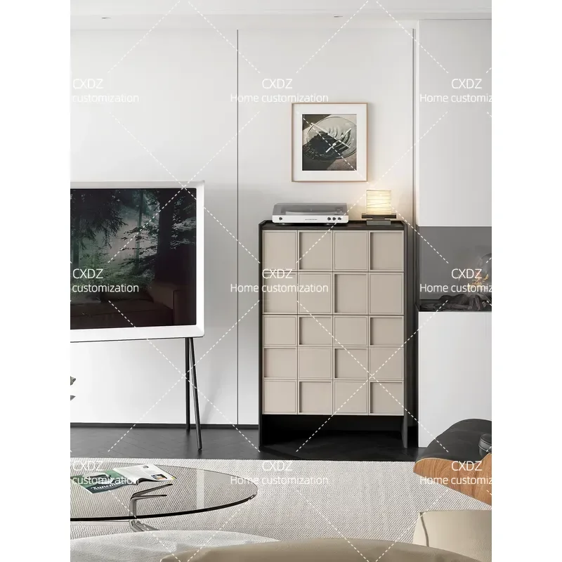 Minimalist Solid Wood Modular Cabinet Antique Floor to Ceiling Dining Sideboard Chest Bookcase Color Matching Household