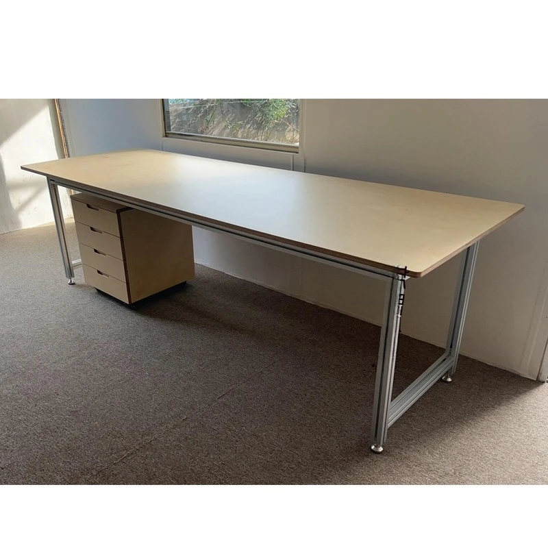 

Ocean plate aluminum profile, simple modern solid wood light luxury studio computer table