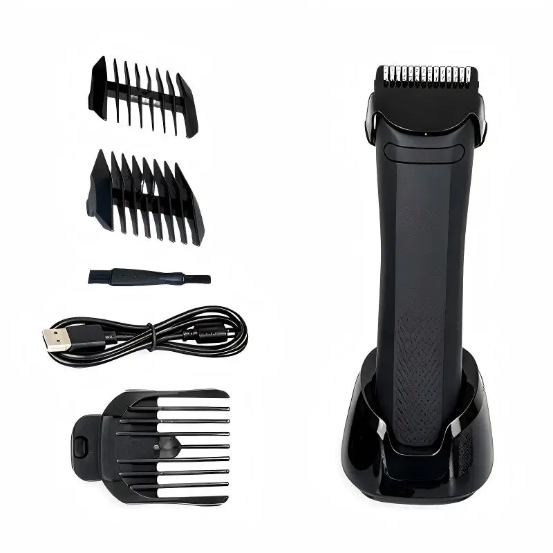 Aparador de pelos corporais profissional para homens, aparador e barbeador corporal, aparador elétrico para pelos corporais, aparador masculino.