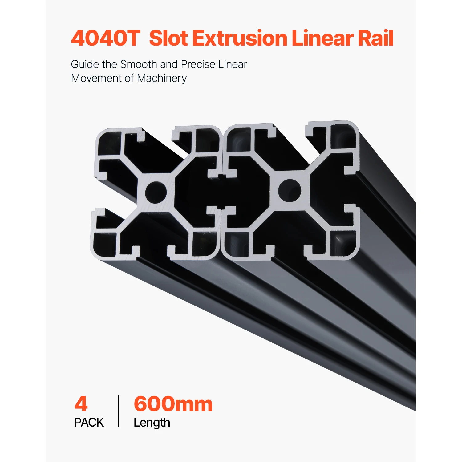 SucceBuy 4PCS 600mm/1000mm T Slot 4040 Aluminum Extrusion Profile Linear Rail for 3D Printer, CNC Machine DIY Laser Engraving view 2