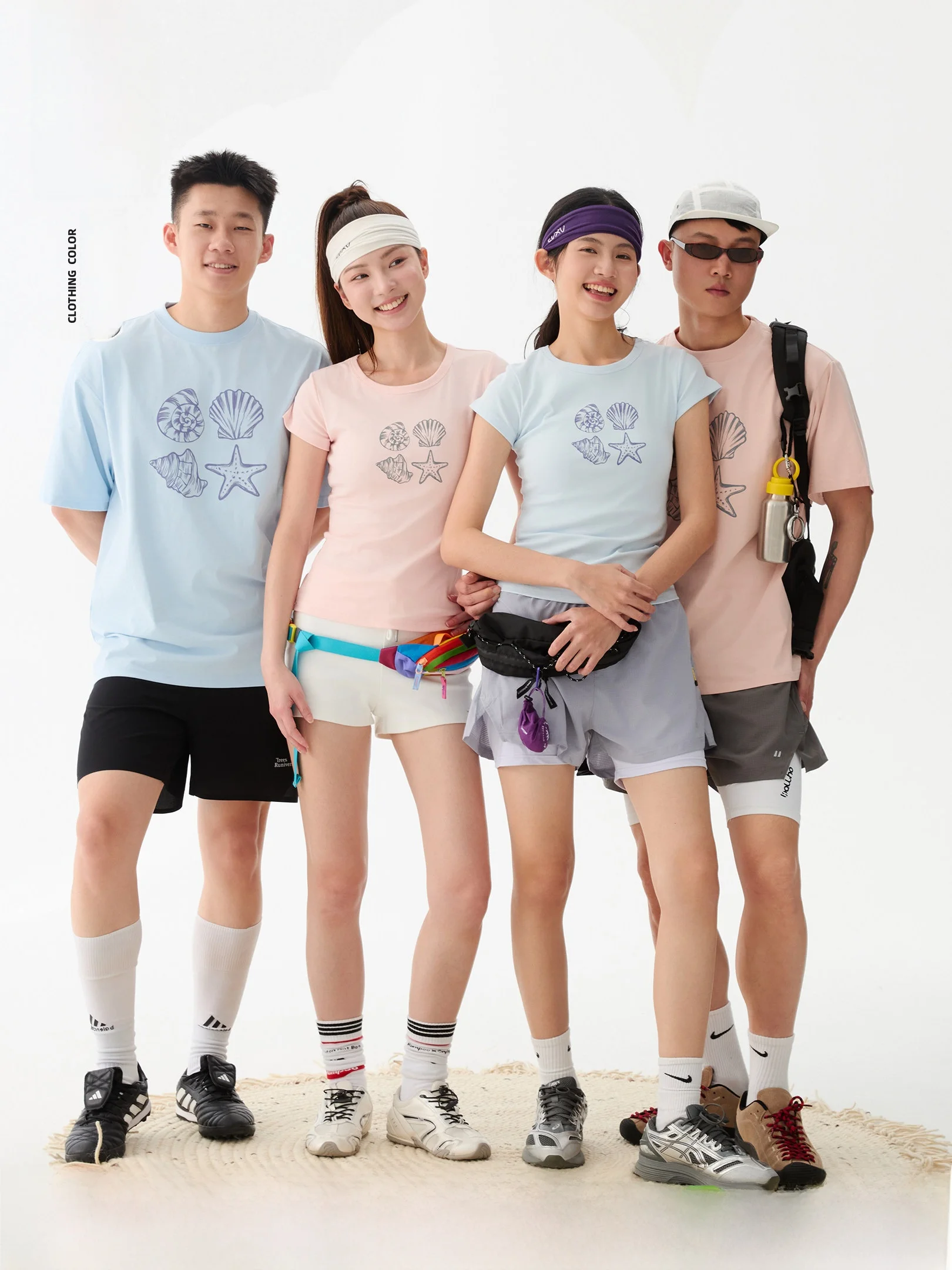 

Owowx Star Couple Print Short Sleeve T-Shirt Women's Waist-Cinching Half Sleeve Top Casual Loose Fit Summer Fashion