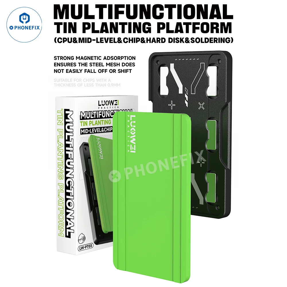 

LUOWEI LW-PT03 IC Chip TIN Plainting Platform High Temperature Resistant Anti Slip Pad with Strong Absorbtion Magnet Work Base