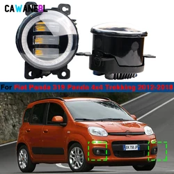 2 X Car LED Fog Light with Angel Eye DRL Daylight H11 For Fiat Panda 319 Panda 4x4 Trekking 2012 2013 2014 2015 2016 2017 2018