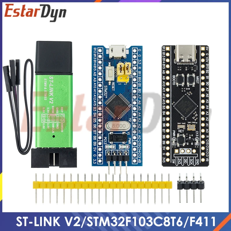 Oryginalny programator pobierania symulatora ST-LINK V2 Oryginalny STM32F103C8T6 STM32 Minimalna płytka rozwojowa systemu STM32F401 / 411