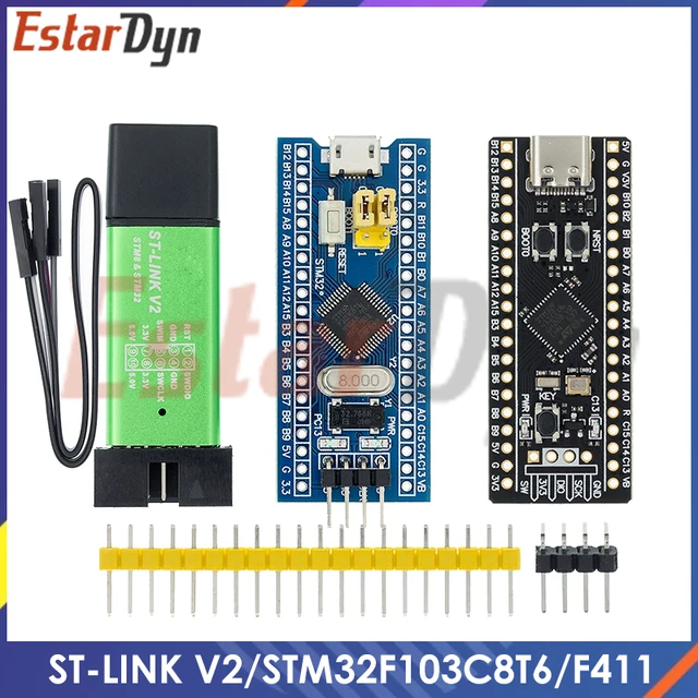 Oryginalny programator pobierania symulatora ST-LINK V2 Oryginalny STM32F103C8T6 STM32 Minimalna płytka rozwojowa systemu STM32F401 / 411
