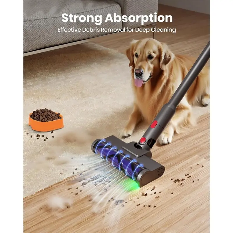 رأس مكنسة بديلة Y15A لـ Dyson V7/V8/V10/V11/V15، أسطوانة فرشاة مضادة للتشابك تتميز بإضاءة LED #5